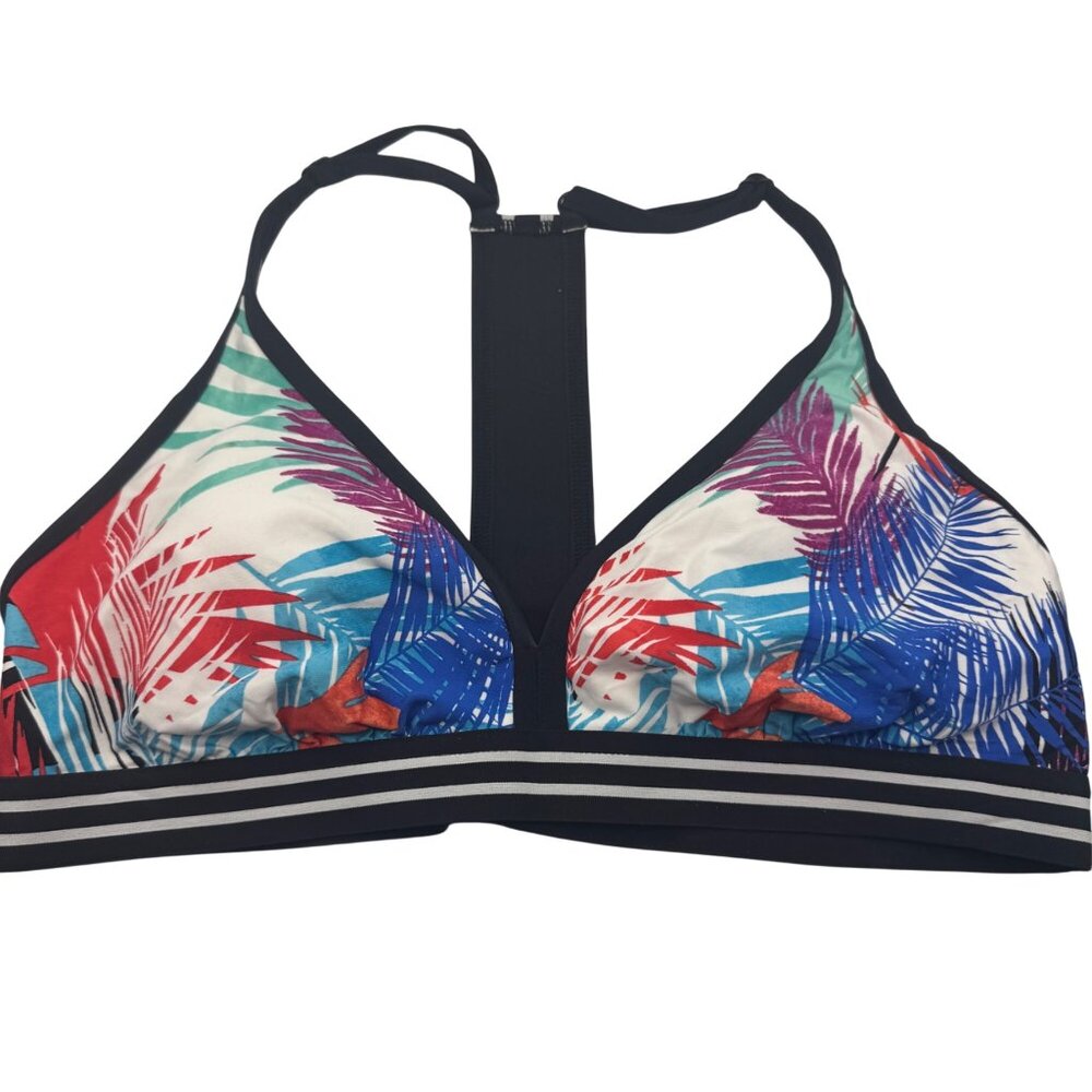 Jag Womens Bikini Top Multicolor Palm Print Size XL  Adjustable Straps NEW - Picture 2 of 6